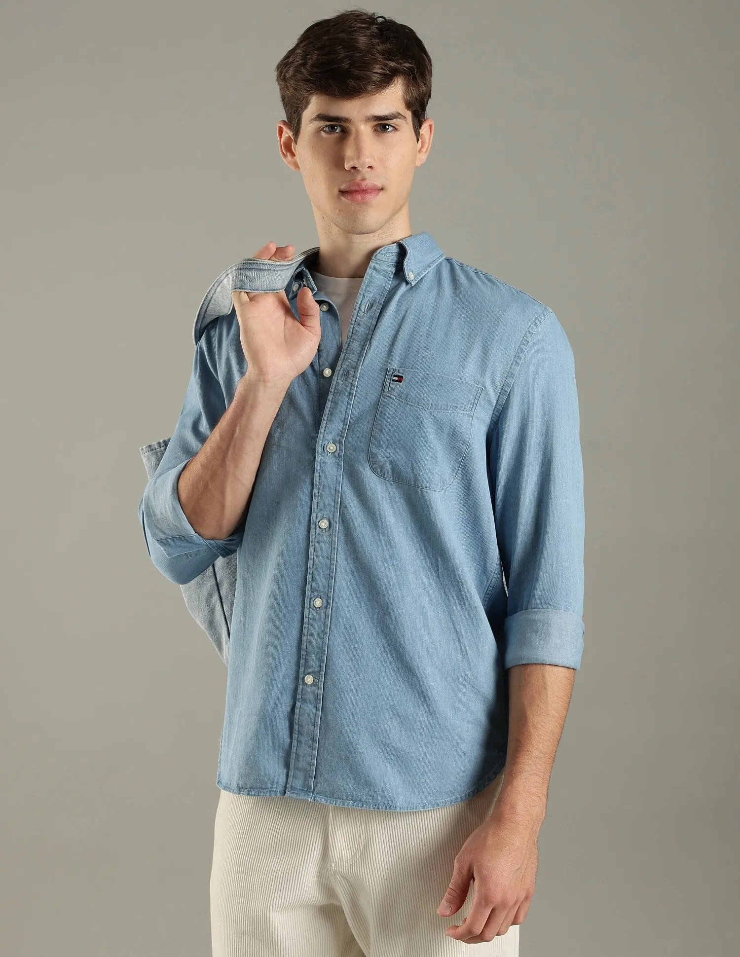 Solid Regular Fit Cotton Shirt