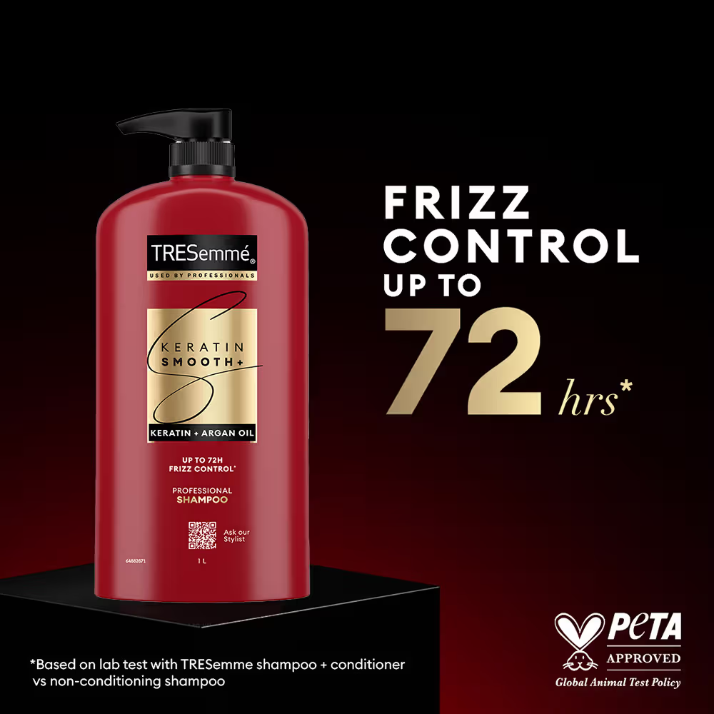 Tresemme Keratin Smooth Shampoo for Straighter Shinier Hair with Argan Oil Nourishes Dry Hair (1000ml)