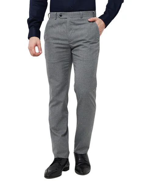 Reymond Men Mid Rise Self-design Slim fit Trouser