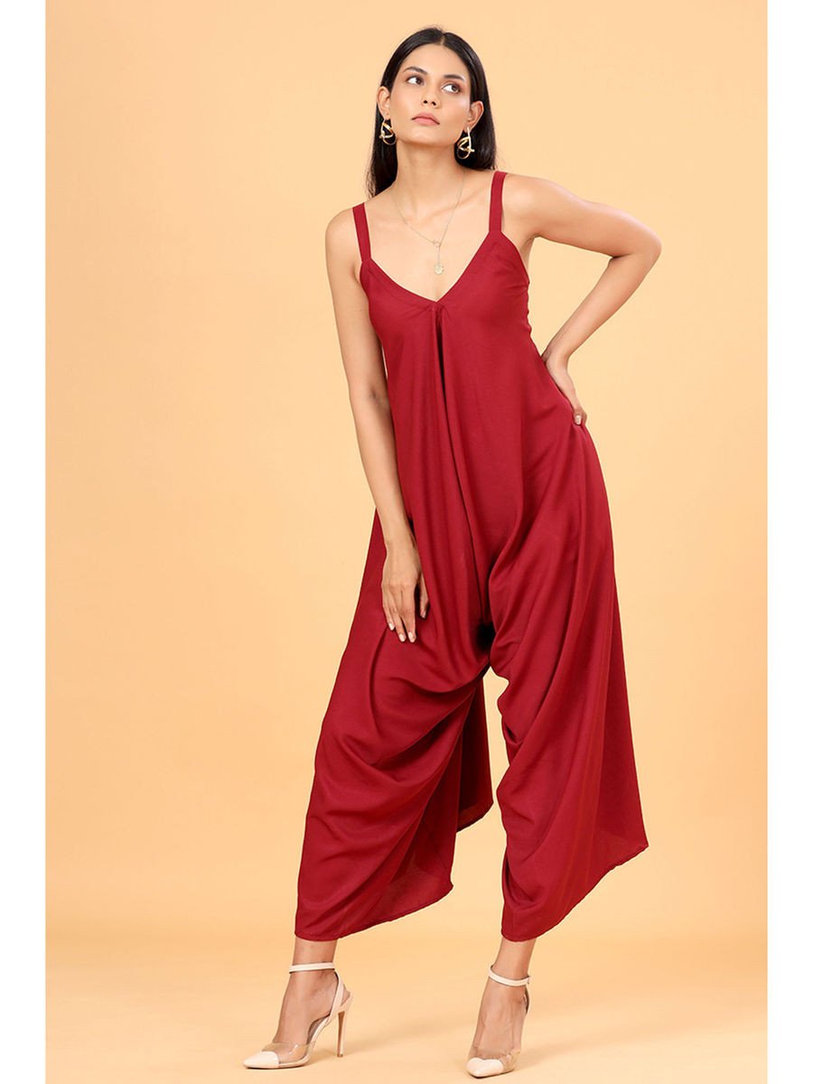 Red Palazzo Jumpsuit
