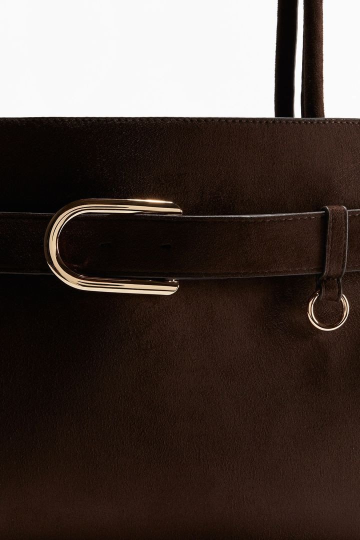 H&M Women Brown Strap-Detail Tote Bag