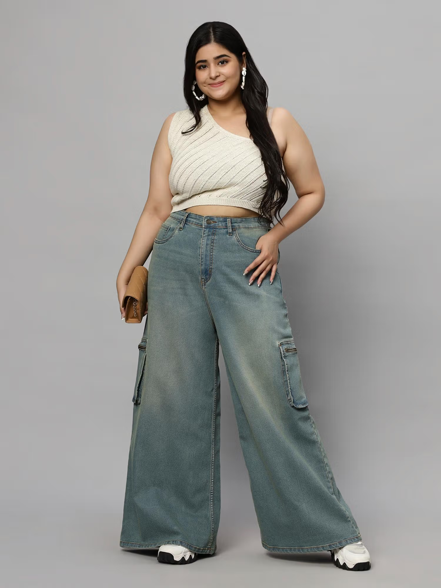 Flared High Rise Stretchable Jeans for Women