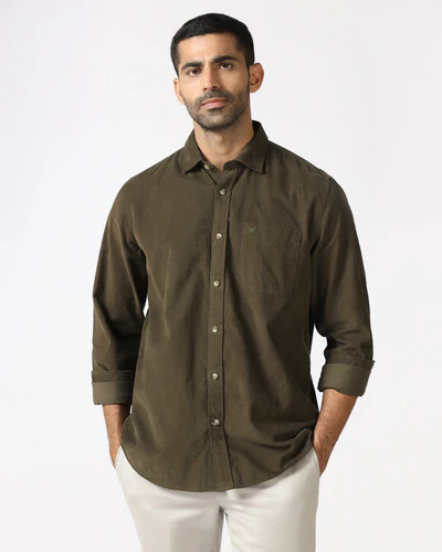 Olive Solid Shirt - Tevez
