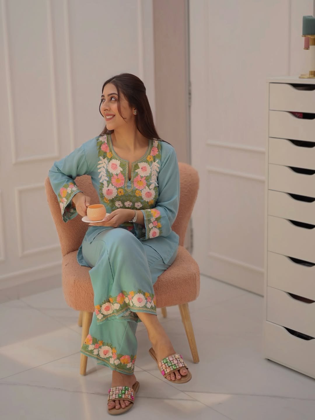 Embroidered co-ord set