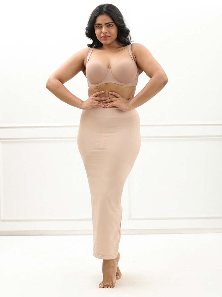 Women’s Seamless Mid Waist Tummy and Thigh Shaping Breathable Saree Shapewear
