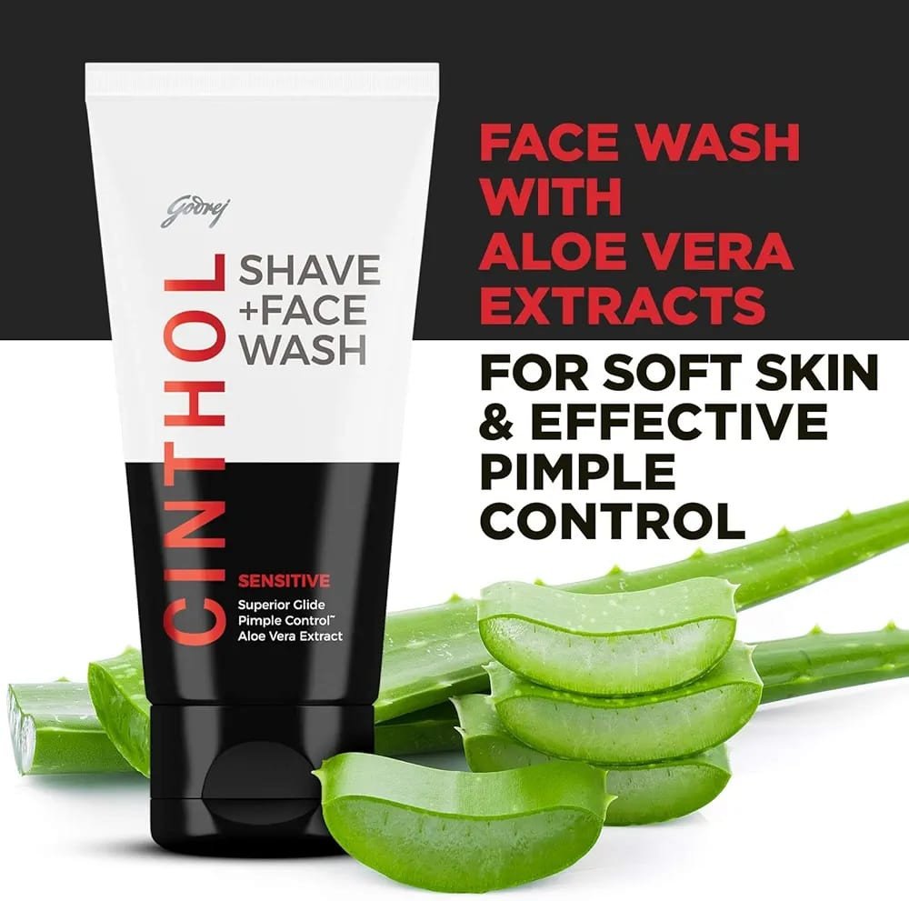 Cinthol 2-in-1 Shaving Cream + Face Wash - SENSITIVE, 50g MRP 189/-