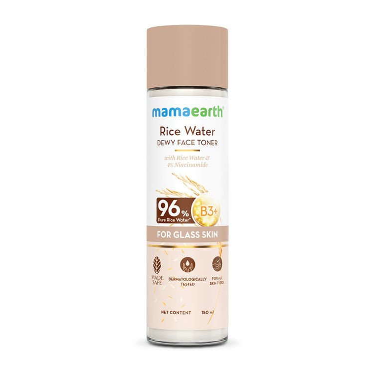 Mamaearth Rice Water Dewy Face Toner with 4% Niacinamide for Glass Skin and All Skin Types