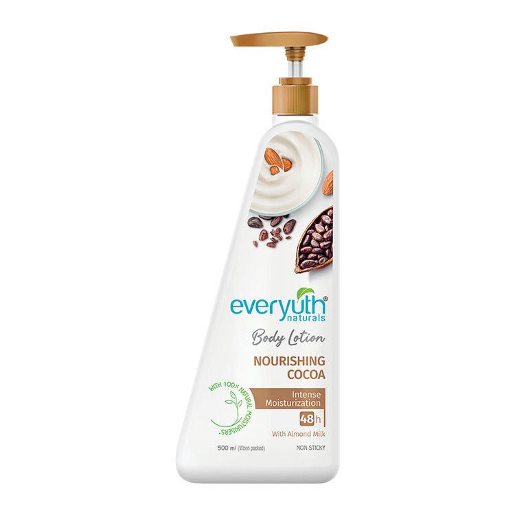 Everyuth Naturals Body Lotion - Nourishing Cocoa with 100% Natural Almond Milk, Non-Sticky MRP 250/-