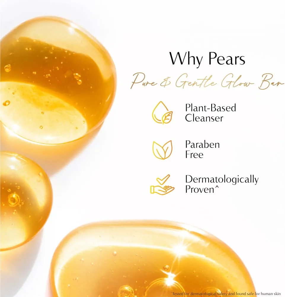 Pears Original Glycerin Soap Bar - Pure & Gentle Glow | With 98% Pure Glycerin | For Hydration & Glow | With Plant Based Cleanser for Skin & Body | Paraben-free
