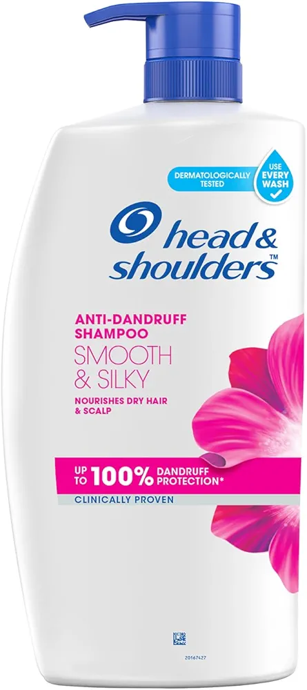 Head & Shoulders Smooth and Silky, Anti Dandruff Shampoo for Women & Men , 1 L