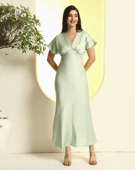 Women V-Neck Gown Dress