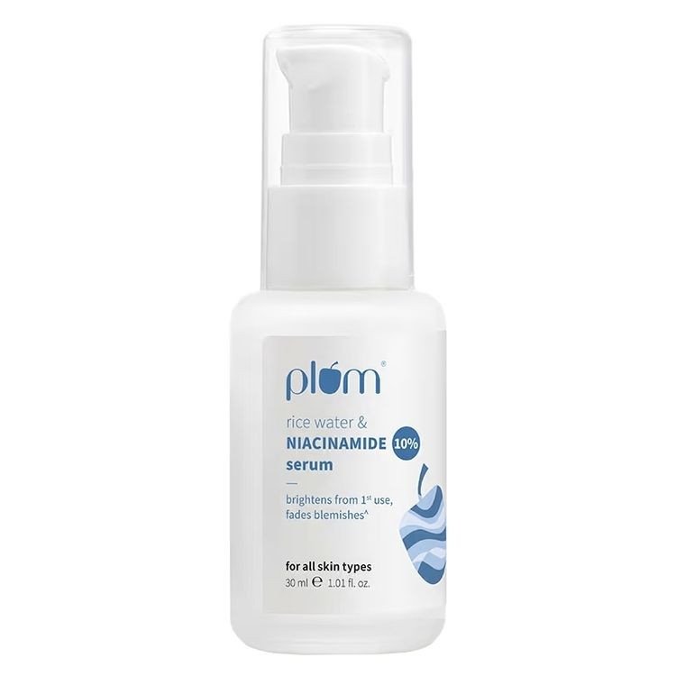 Plum 10% Niacinamide Brightening Face Serum with Rice Water, Fades Acne Marks, for Oily to Dry Skin