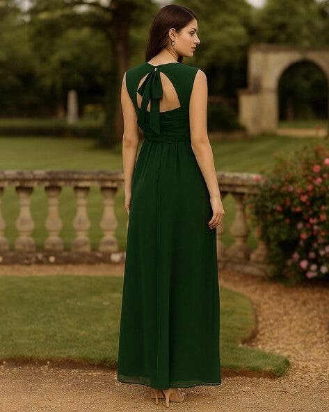 Women V-Neck Gown Dress