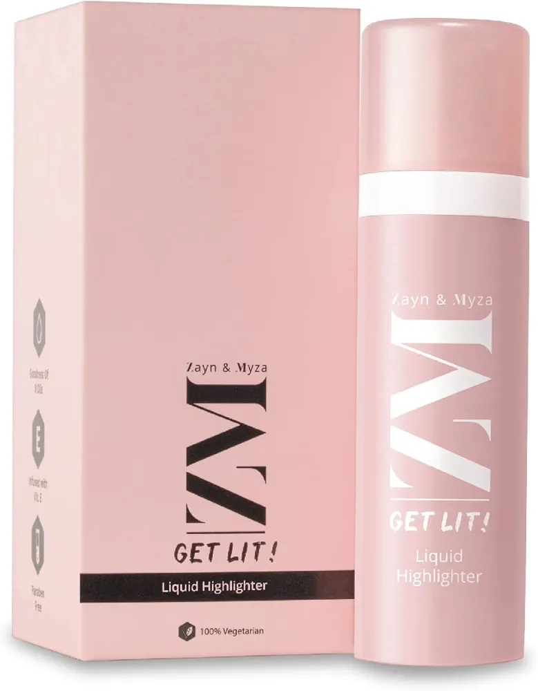 ZM Get Lit Liquid Highlighter Makeup, Fair to Medium Skin Tone, Moon Walk