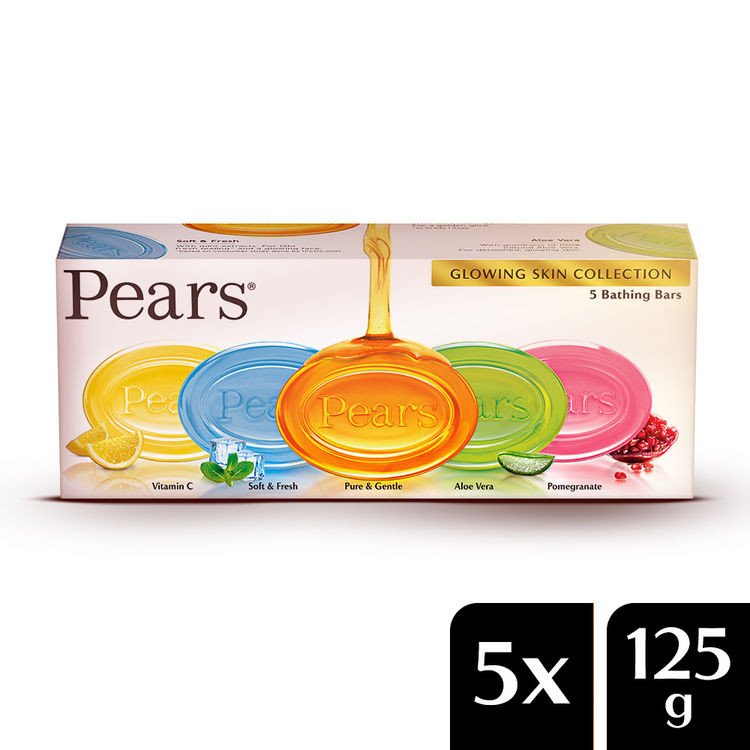 Pears Glowing Skin Collection Variety 5 Bathing Bars (625g)