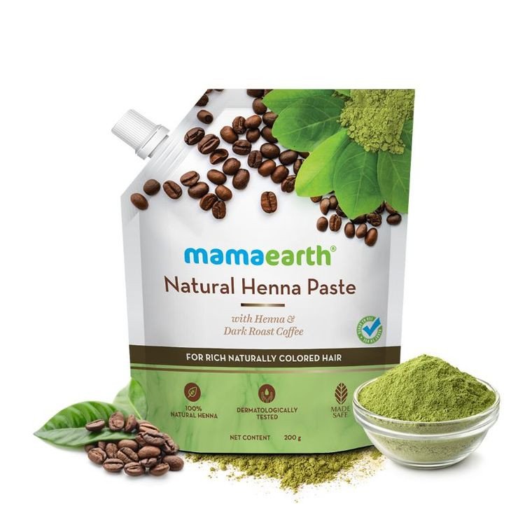 Mamaearth Natural Henna Paste With Henna & Dark Roasted Coffee For Rich Naturally Colored Hair