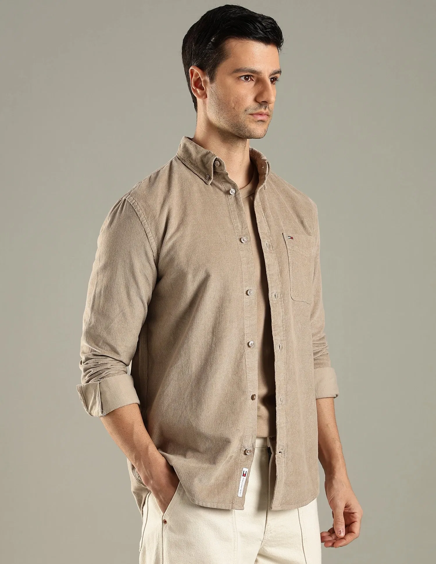 Solid Regular Fit Cotton Shirt