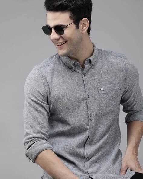 Men Heathered Slim Fit Shirt