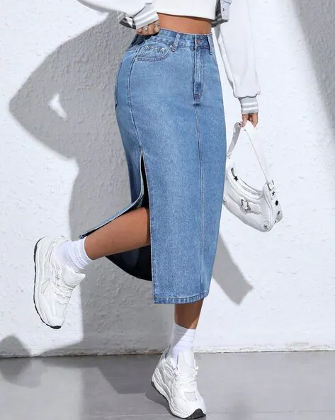 Women High-Rise Straight Skirt