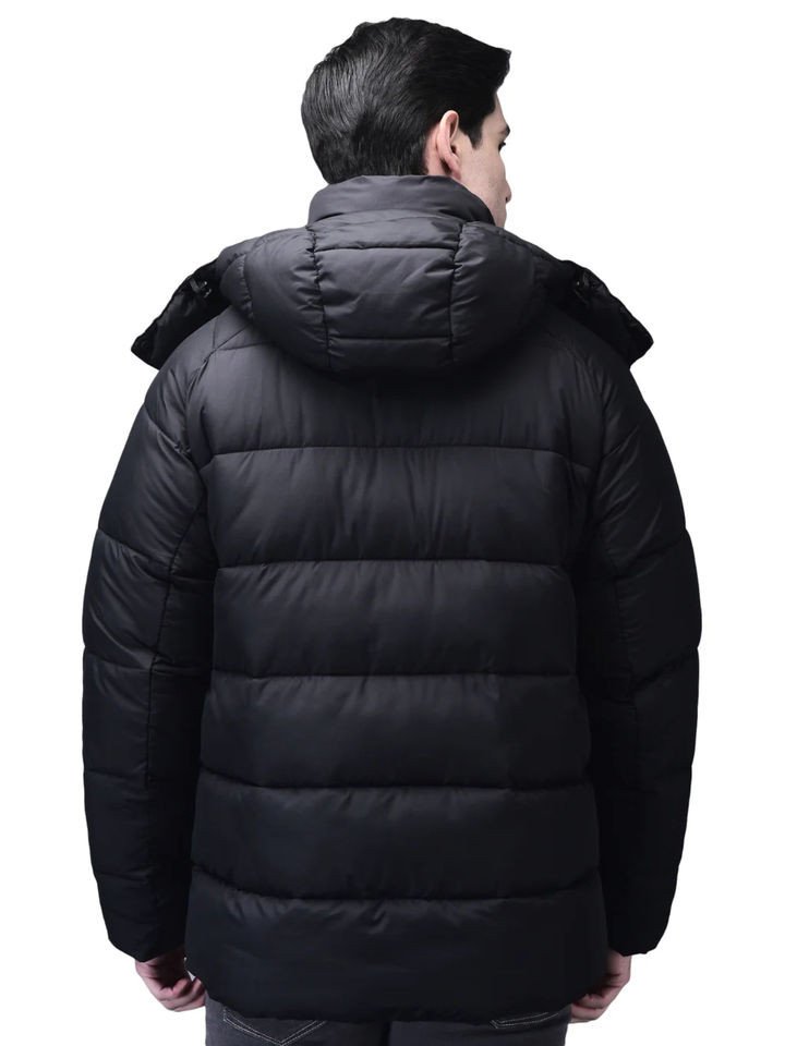 Woodland Men Black Solid Puffer Jacket