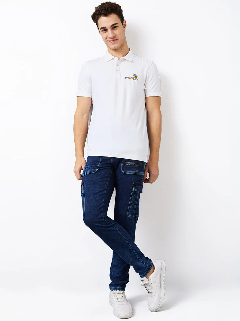 Men Jeans Regular Fit Mid Rise