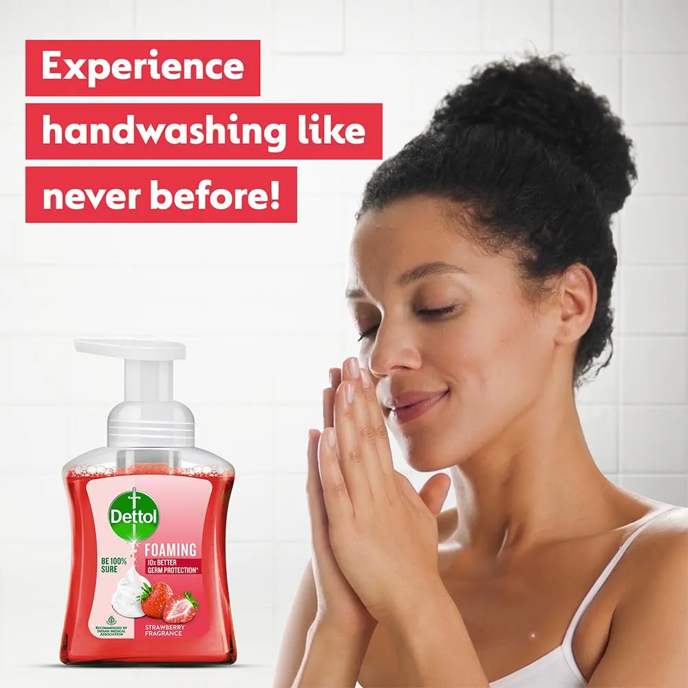 Dettol Foaming Handwash Refill - Strawberry, 700ml | Rich Foam | Moisturizing Hand Wash | Soft on Hands