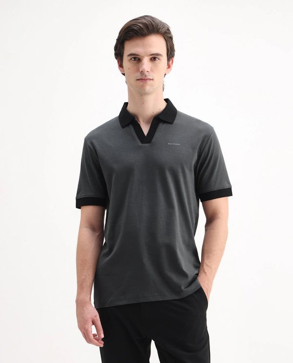 CARMELON - DARK GREY REGULAR FIT PLAIN POLO