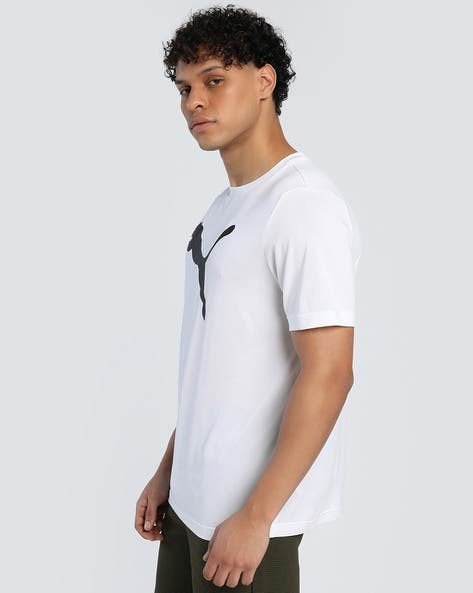 Puma Men Logo Regular Fit Crew-Neck poly tshirt