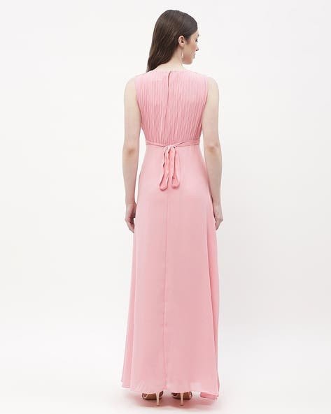 Women Patterned Round-Neck Gown