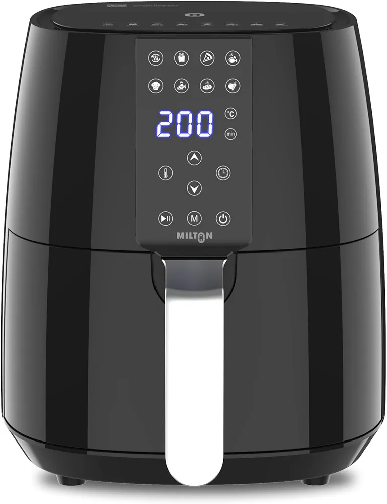 Milton Rapid Digital Air Fryer 4.2L | 1450W | 360° High Speed Air Circulation | Up to 90% Less Oil Usage | 8 Preset Menus | Touch Control Panel & Digital Display | Auto Shut-Off | 1 Year Warranty