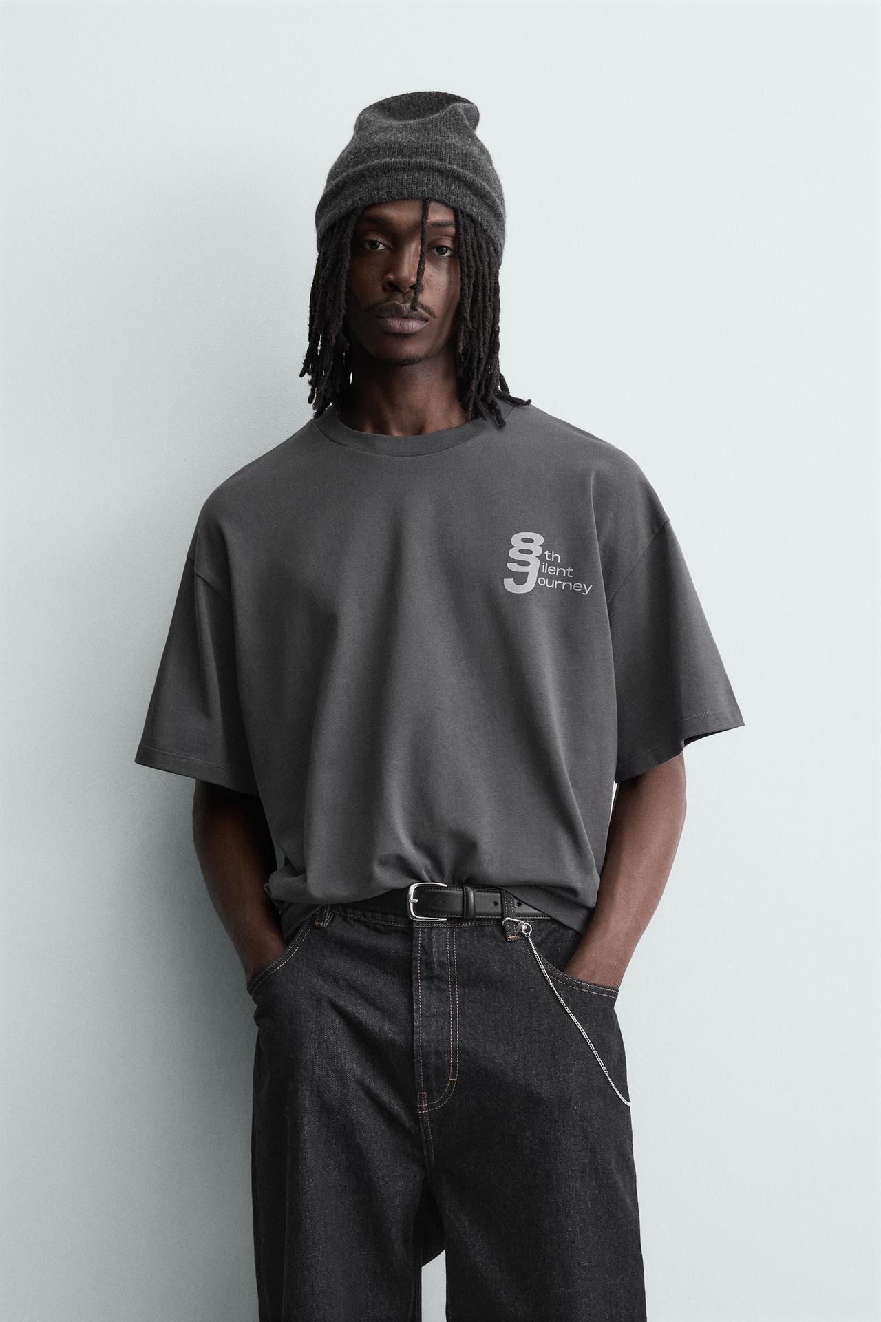 CONTRAST PRINT T-SHIRT