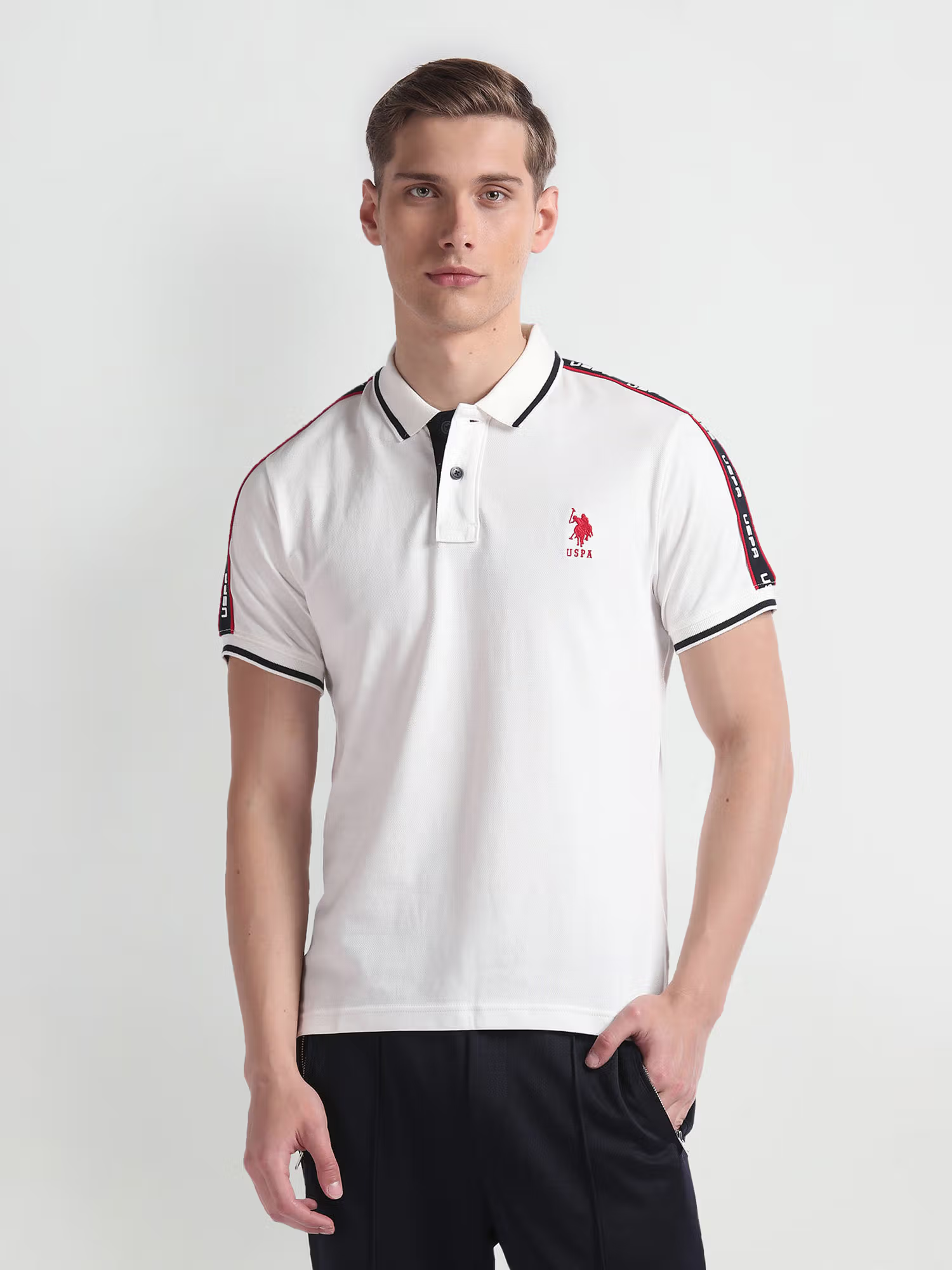 Brand Tape Cotton Polo T-Shirt