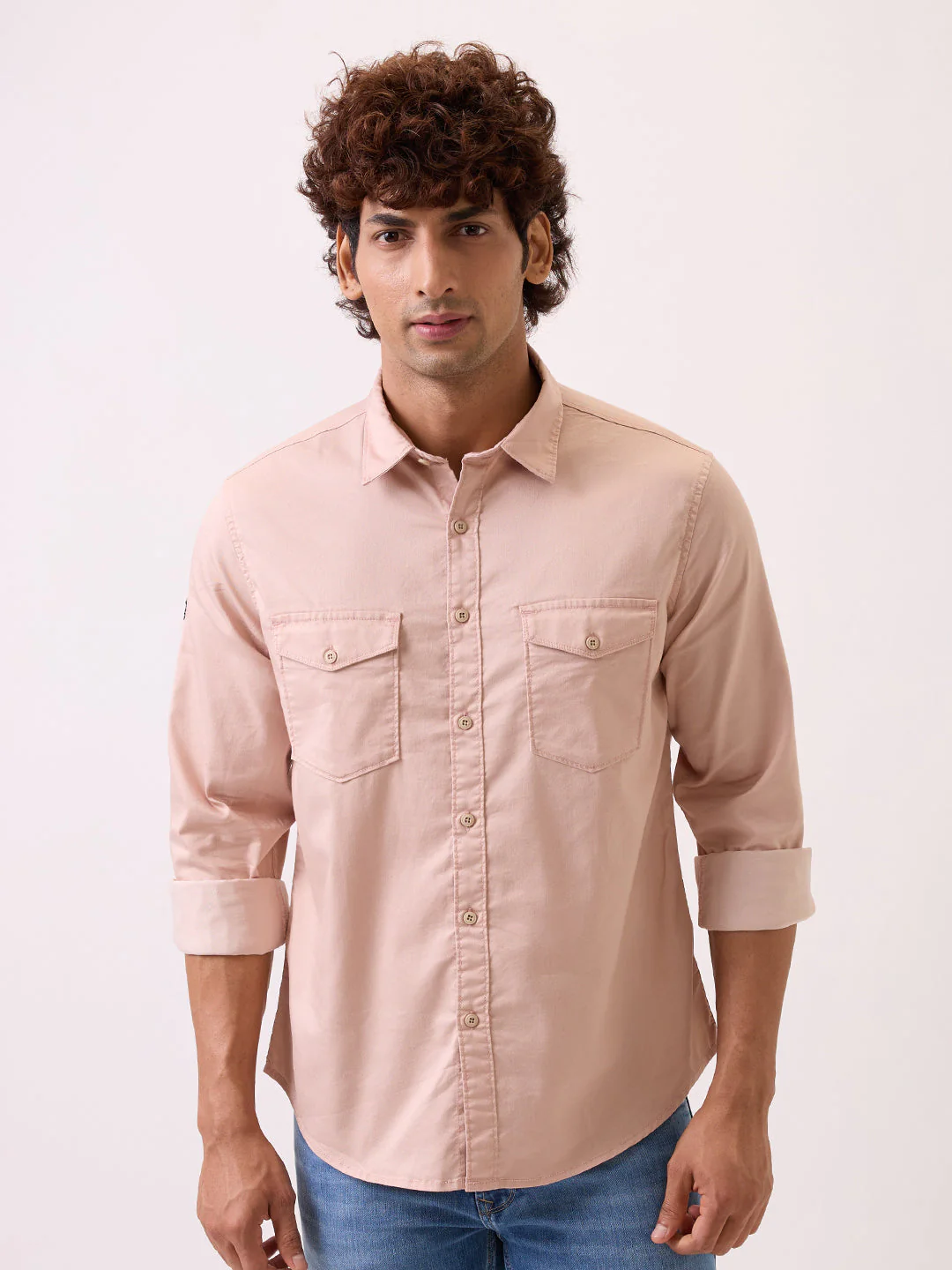 Men Shirt Pink Slim Fit