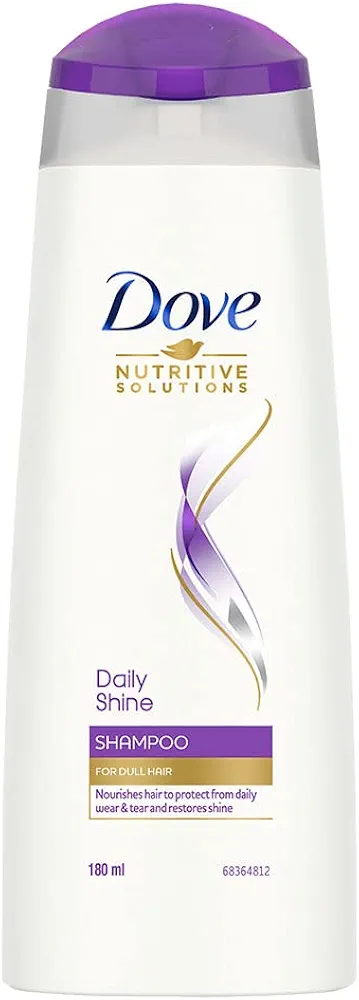 Dove Daily Shine Shampoo - For Dull And Frizzy Hair, Makes Hair Soft, Shiny And Smooth, 180 ml