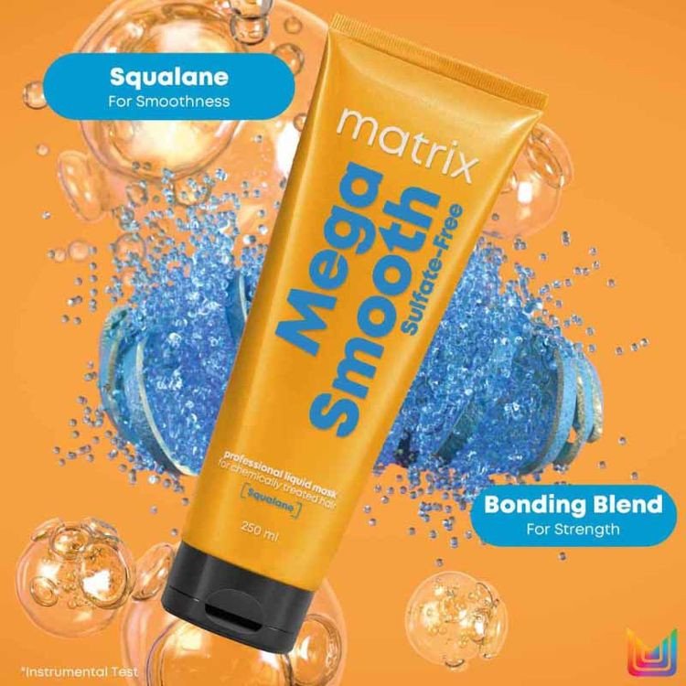 Matrix Mega Smooth Liquid Hair Mask, Reviving Bond Repair Treatment, 5X Strength, Smoothens Hair (250ml)