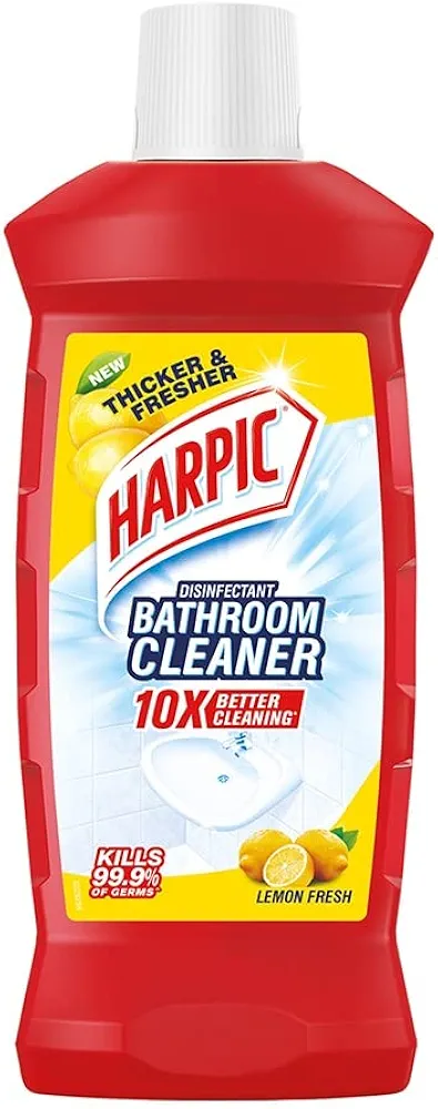 Harpic Bathroom Cleaner Liquid, Lemon - 1 Litre | New Thicker Bathroom Floor Cleaner | Red Harpic Bottle