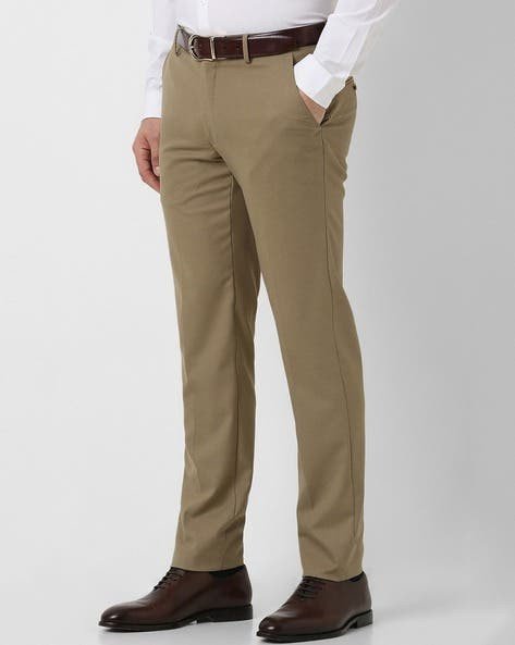 PETER ENGLAND Men Mid-Rise Slim Fit Flat-Front Trouser