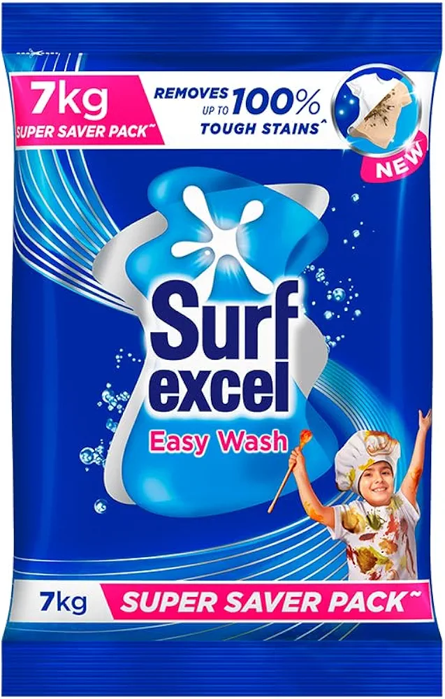 Surf Excel Easy Wash Detergent Powder7 kg | Superfine Washing Powder | Dissolves Easily & Removes Tough Stains | Suitable for all Washing Machines (Pack of 1)