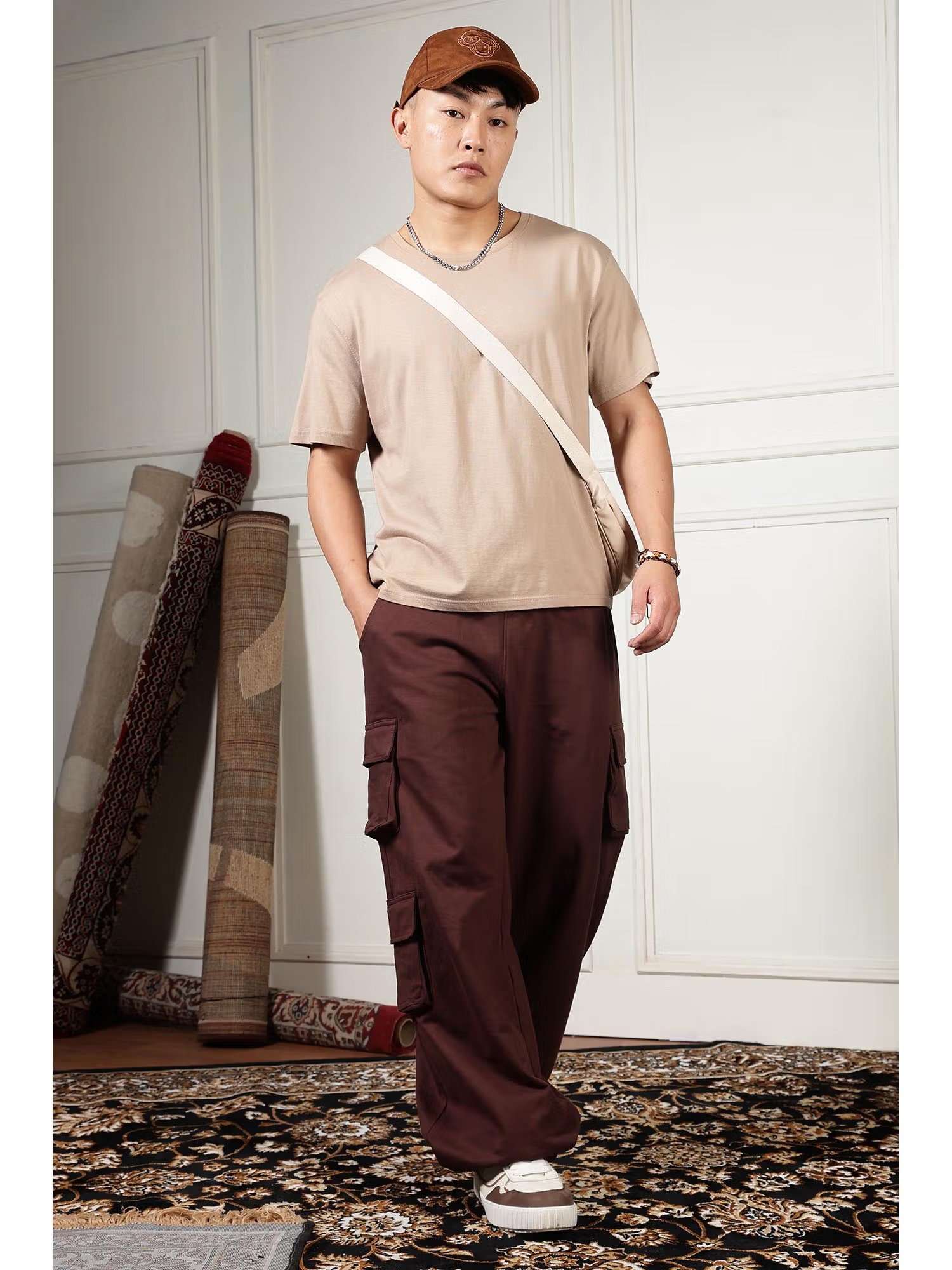 Classic Utility Brown Baggy Joggers