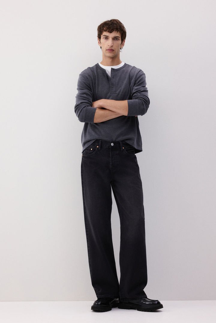 H&M Men Black Loose Straight Jeans