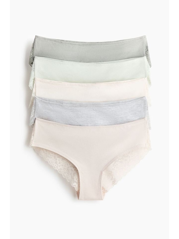 H&M Women Beige 5-Pack Hipster Briefs