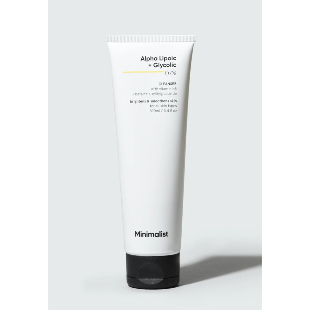 Minimalist 7% ALA + Glycolic Brightening Face Wash | Cleanser with ALA For Glowing Skin, AHA for Exfoliation and Vitamin B5 For Hydration | Sulphate-free | Fragrance-free | For Women & Men