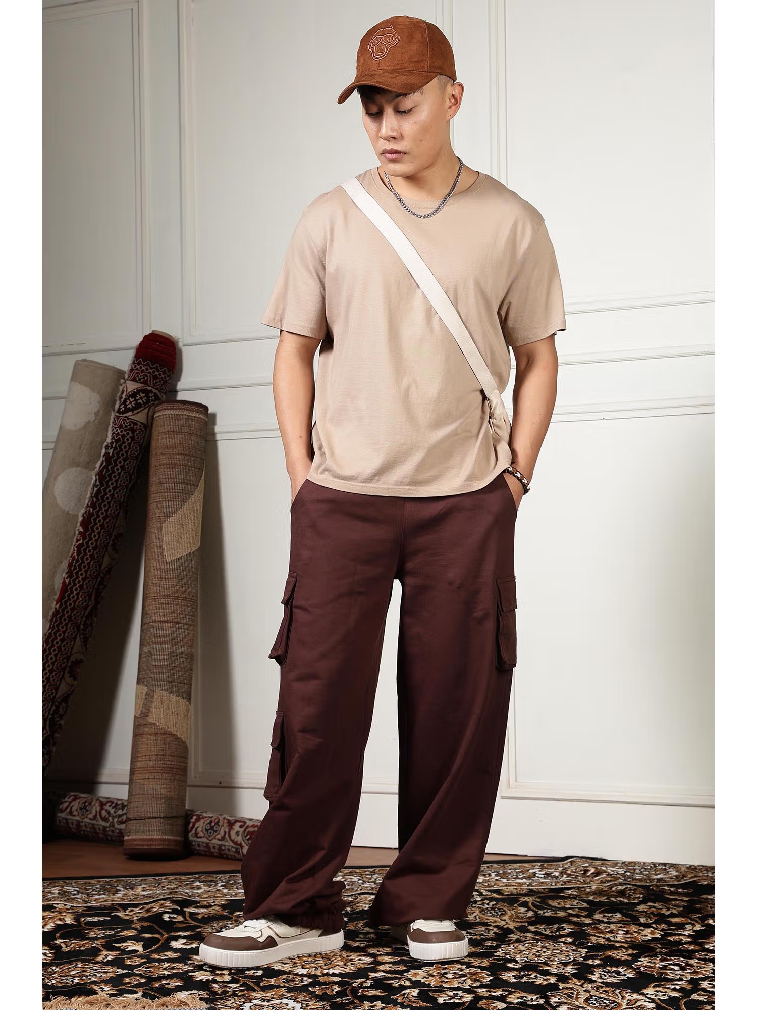 Classic Utility Brown Baggy Joggers