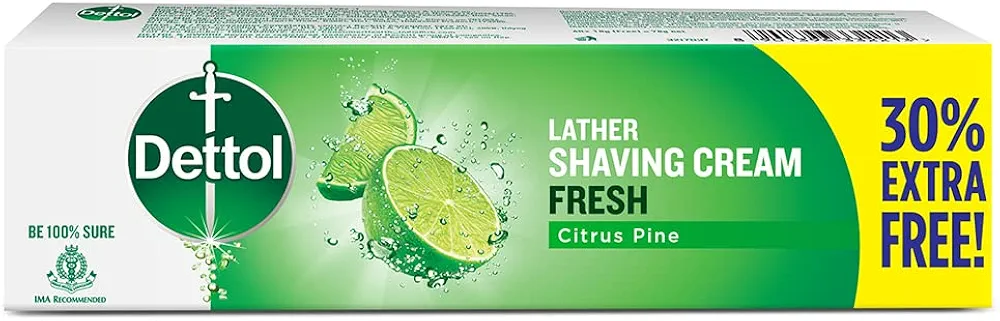 Dettol lather shaving cream 60g+18gfree=78g