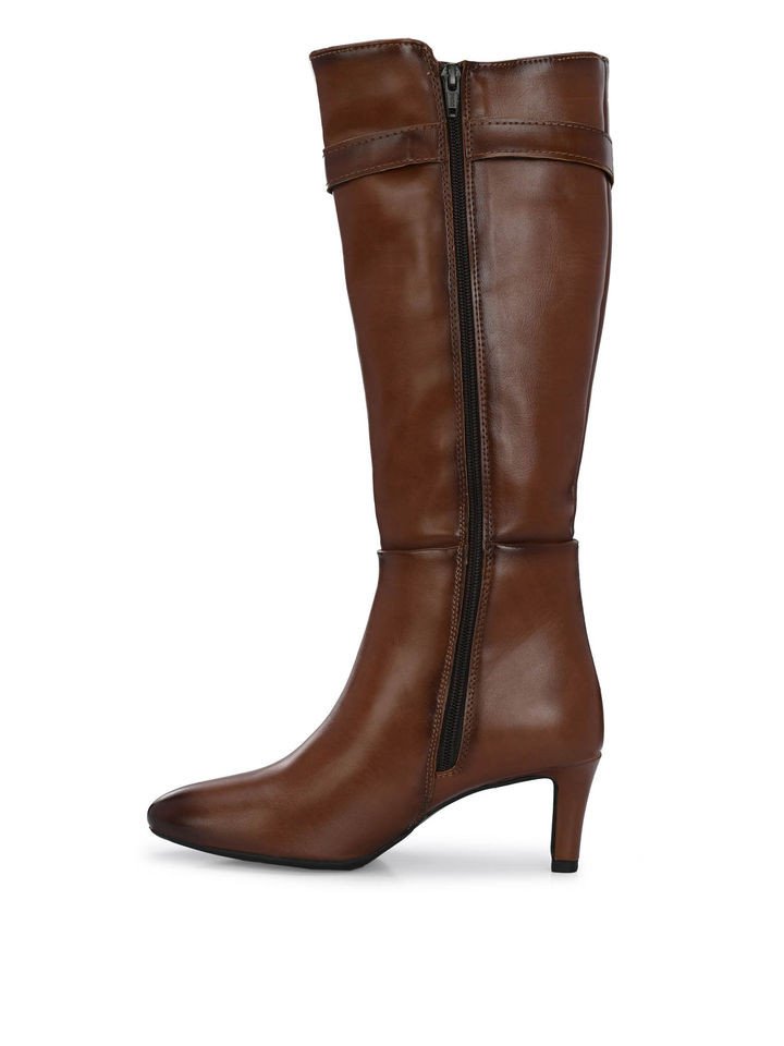 Womens Tan Solid Ankle Casual Boots