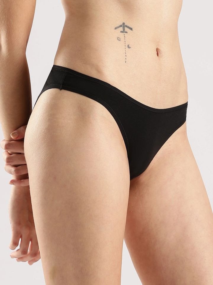 Calvin Klein Women'S Black Solid Low Rise Brief