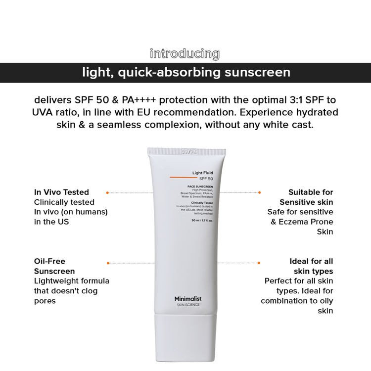 Minimalist Light Fluid SPF 50 Face Sunscreen