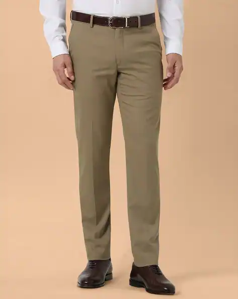 PETER ENGLAND Men Mid-Rise Slim Fit Flat-Front Trouser