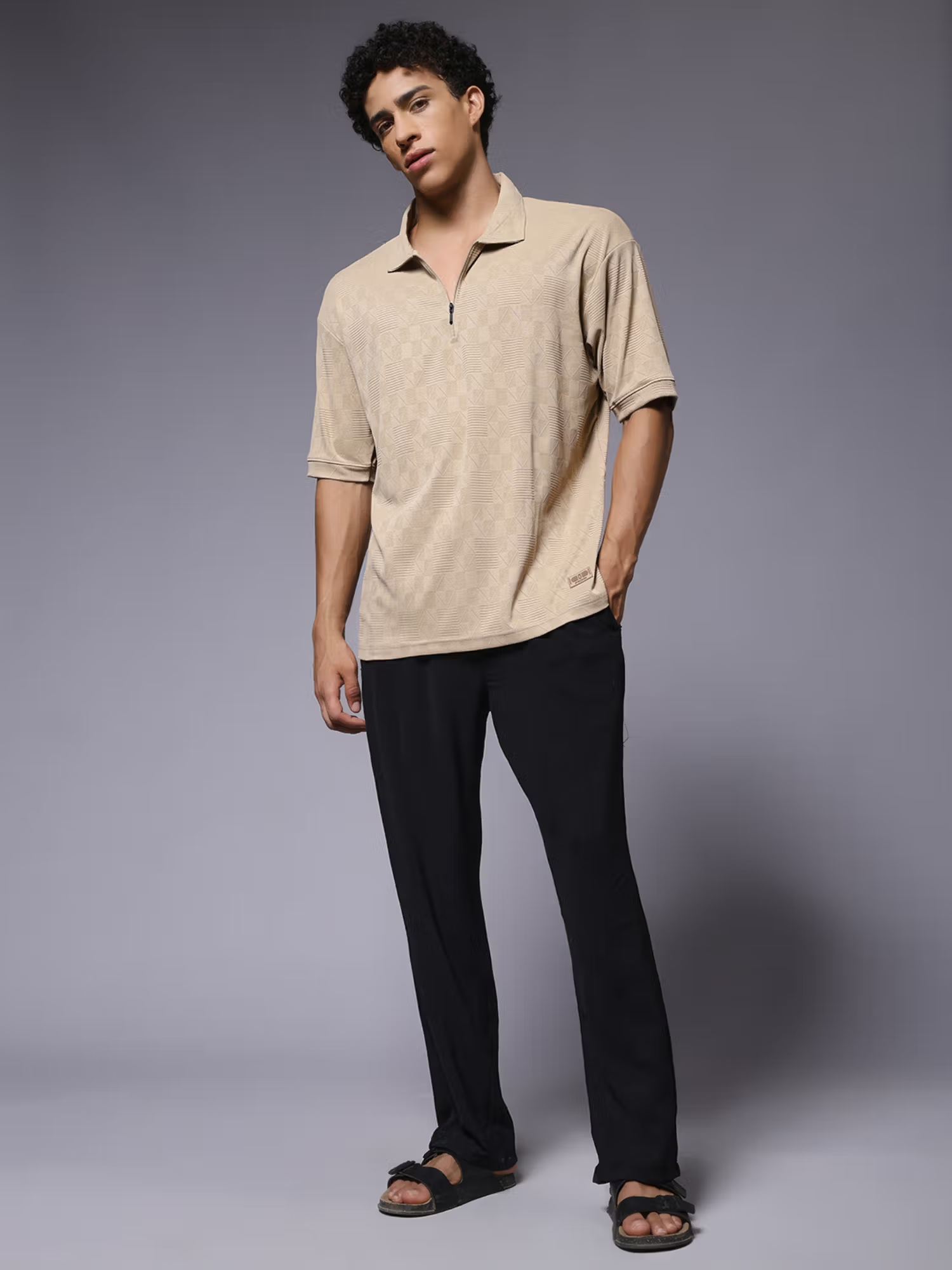 Cotton Black for Men Relaxed Fit Track Pant