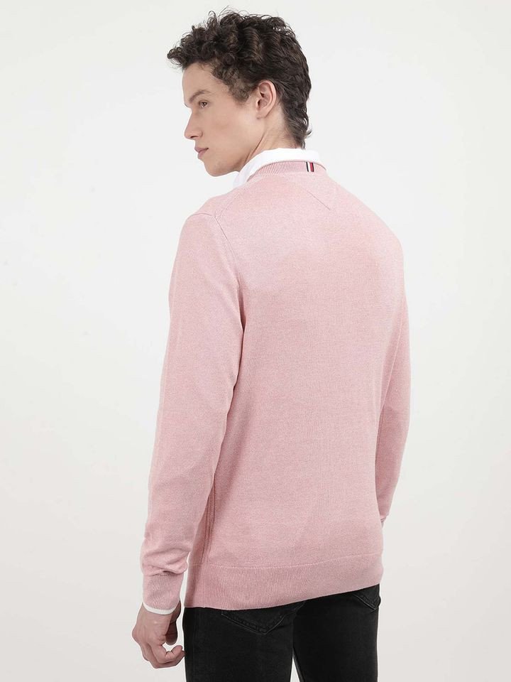 Tommy Hilfiger Mouline Organic Cotton Pink Sweater